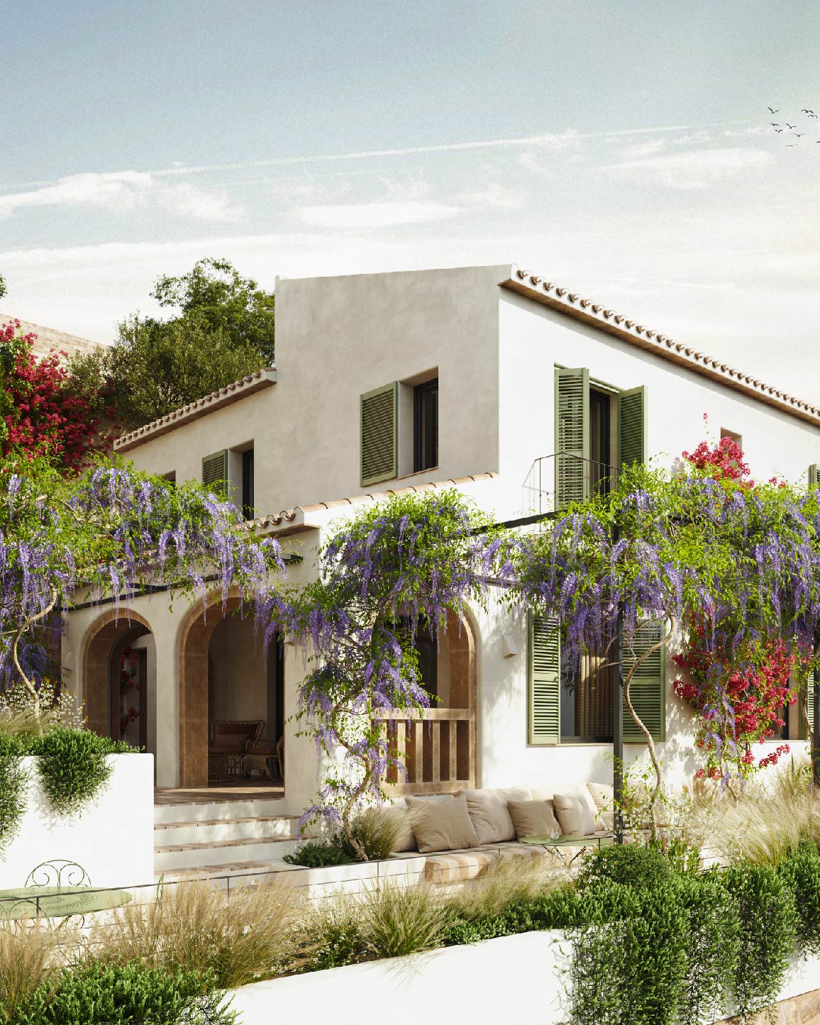 Rustic Mediterranean villa with lush greenery and arched terraces – Casa Llicsó in Jávea.